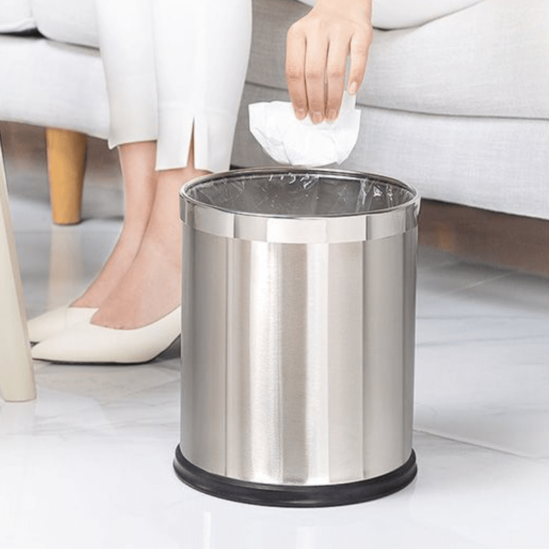 Thùng rác inox không nắp 9 Thùng rác không nắp văn phòng
