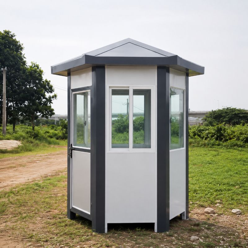 Bốt bảo vệ lục giác 9 Bốt bảo vệ lục giác khung thép – Nhôm kính cao cấp