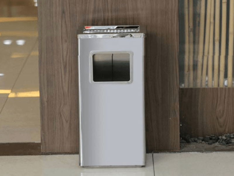 Các mẫu thùng rác inox chữ nhật cao cấp, đẹp, giá tốt 2026 9 Thùng rác inox chữ nhật có gạt tàn