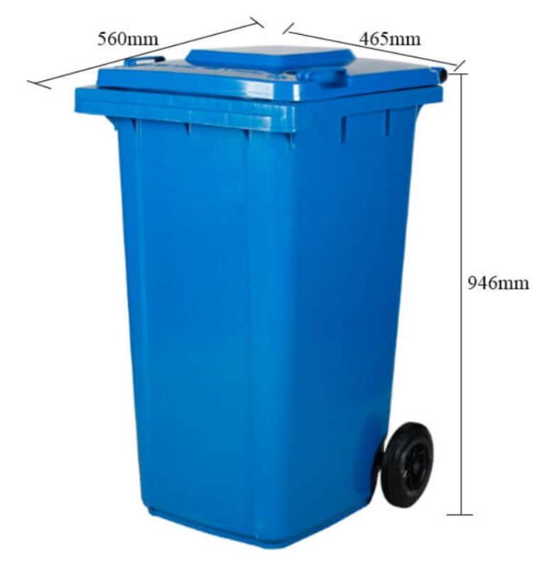 kích thước thùng rác công cộng 120l