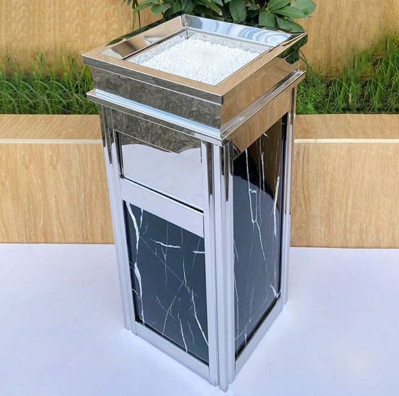 Thùng rác gạt tàn đá hoa cương