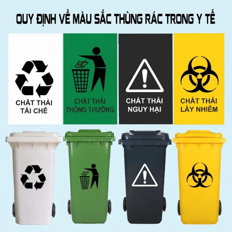 Quy định màu sắc thùng rác tái chế chuẩn bộ Tài Nguyên & Môi Trường