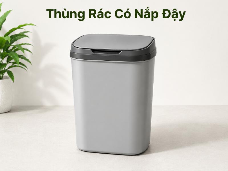 Thùng Rác Có Nắp Đậy thiết kế hiện đại, phù hợp sử dụng trong gia đình và văn phòng