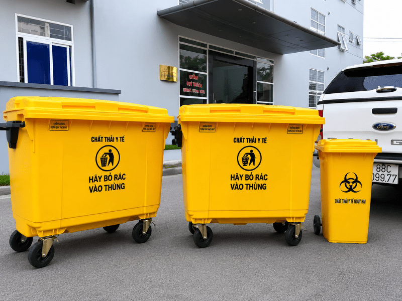 Thùng chứa chất thải nguy hại công nghiệp 120L, 240L