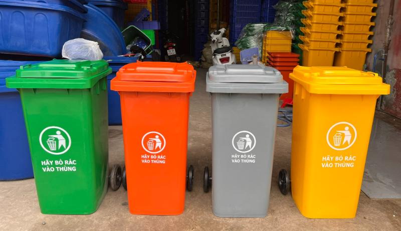 Thùng Rác Có Nắp Đậy dung tích lớn, có bánh xe, thích hợp cho khu dân cư và nơi công cộng