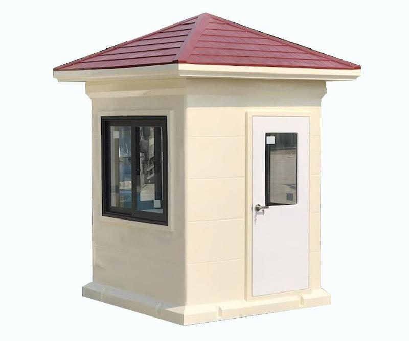 Bốt bảo vệ Quảng Ninh thiết kế nhỏ gọn, mái chóp nổi bật, phù hợp lắp đặt tại cổng cơ quan, nhà máy và khu đô thị 