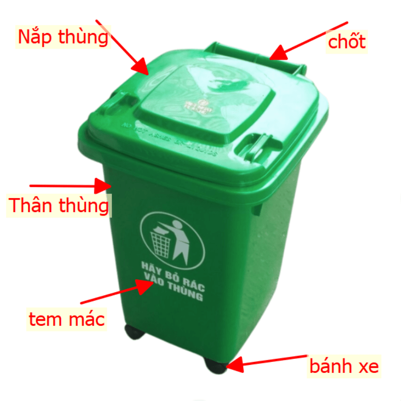Cấu tạo thùng rác 60 lít