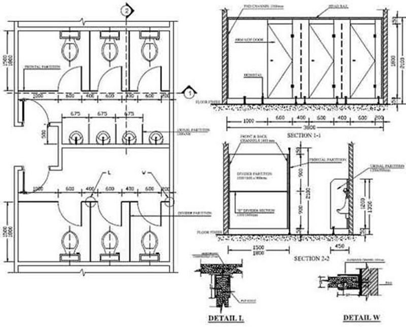 Nhà vệ sinh inox công viên 11 Bản vẽ thiết kế nhà vệ sinh inox công viên