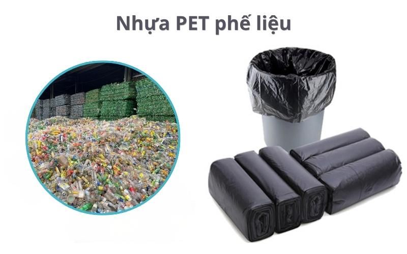 Nhựa PET phế liệu bị thoái hóa cấu trúc và đổi màu do gia nhiệt nhiều lần, chỉ dùng làm túi nilon đựng rác
