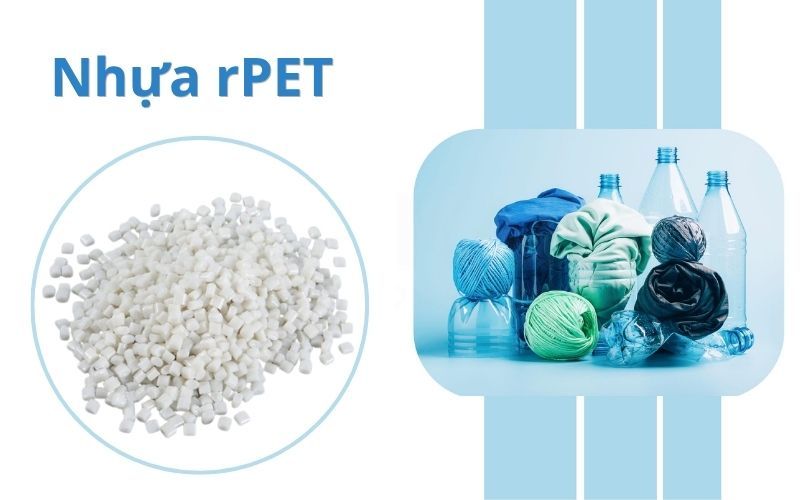 Hạt nhựa rPET (Polyethylene Terephthalate tái sinh) ứng dụng làm bao bì công nghiệp thứ cấp