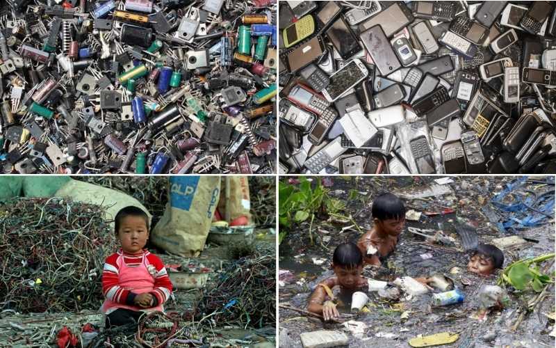 Tác hại của rác thải điện tử khi các kim loại nặng như chì và thủy ngân bị rò rỉ hóa chất vào môi trường đất và nước ngầm
