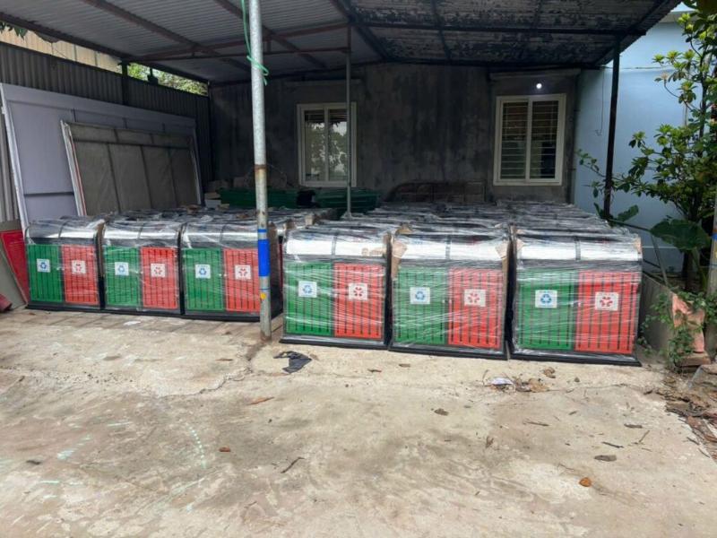 Thùng Rác Thép Sơn Tĩnh Điện 13 Quy trình sản xuất thùng rác chuyên nghiệp, được kiểm soát chất lượng nghiêm ngặt tại xưởng.