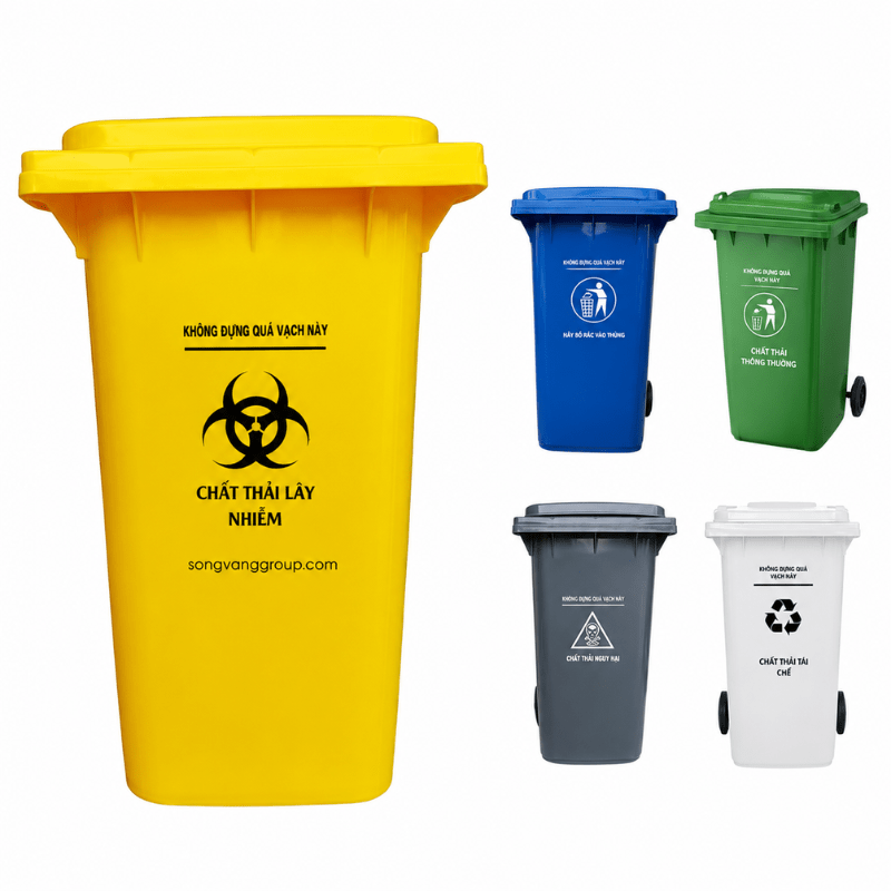Các loại thùng rác y tế phổ biến hiện nay