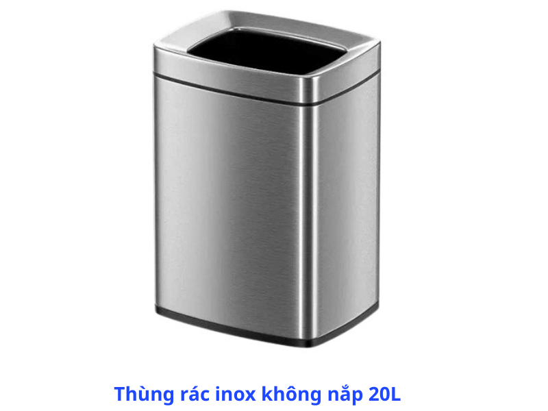 Thùng Rác Inox Không Nắp 201/304: Mẫu Đẹp, Giá Xưởng 2026 10 Thùng rác inox không nắp 20L