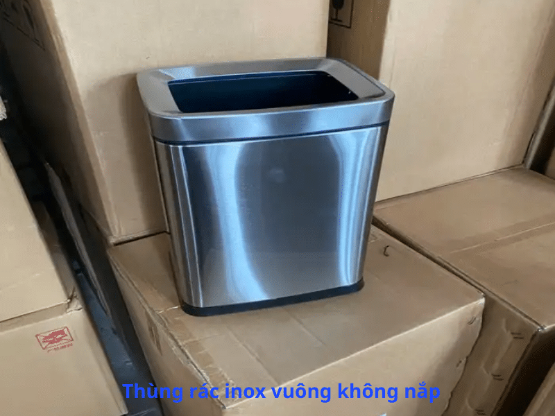 Thùng Rác Inox Không Nắp 201/304: Mẫu Đẹp, Giá Xưởng 2026 13 Thùng rác inox vuông không nắp