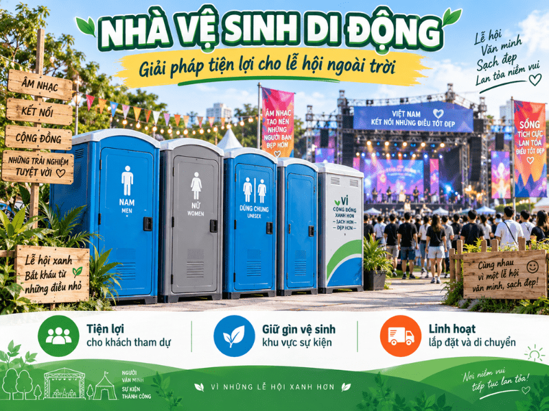 Nhà vệ sinh di động đặt ở các lễ hội