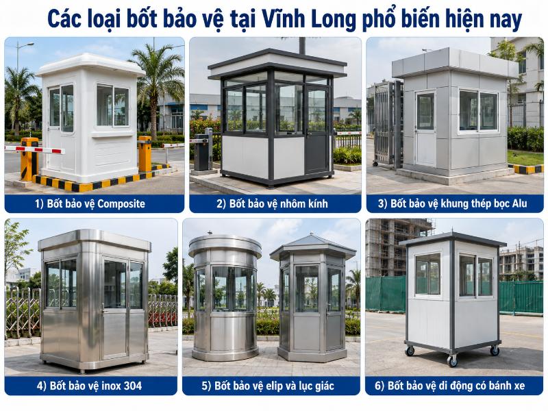 Đa dạng các mẫu bốt bảo vệ từ composite, nhôm kính đến inox giúp chủ đầu tư dễ dàng lựa chọn theo nhu cầu.