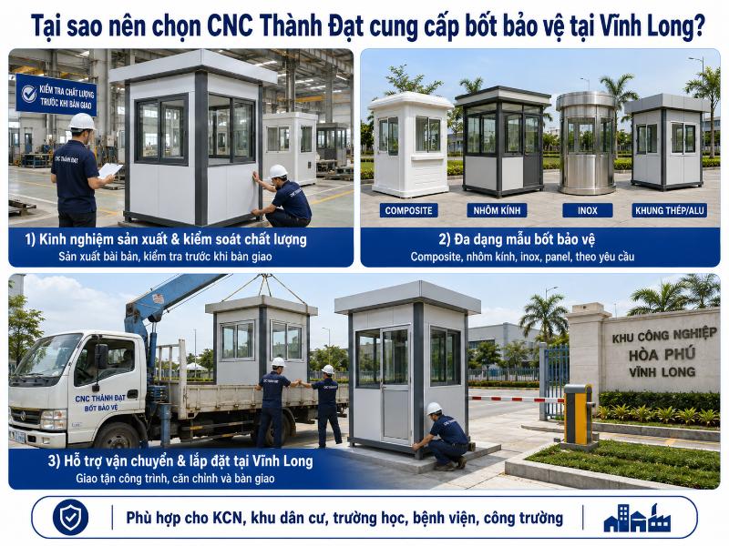 CNC Thành Đạt là đơn vị uy tín chuyên sản xuất, cung cấp và lắp đặt bốt bảo vệ chất lượng cao.