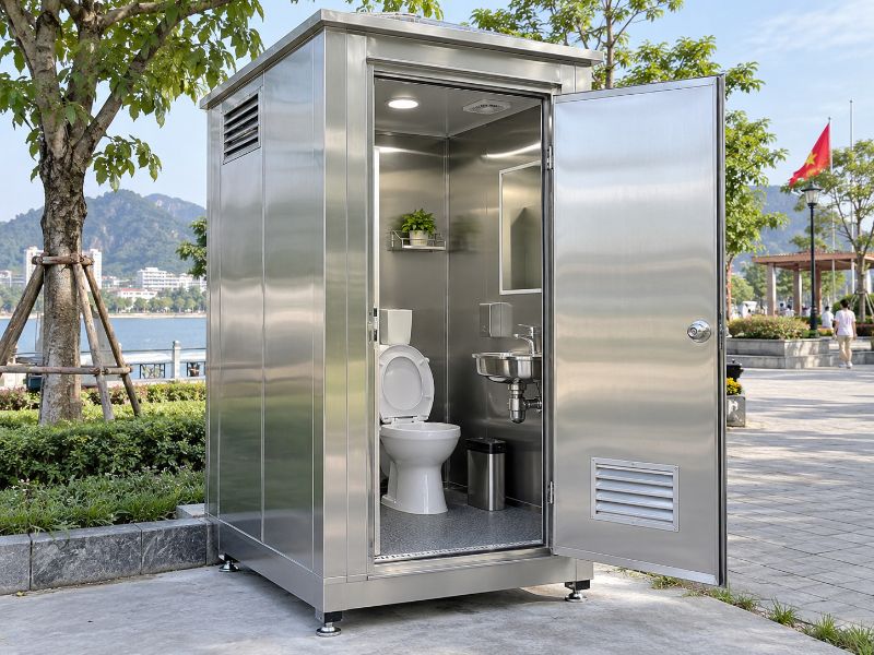 Nhà Vệ Sinh Di Động Lạng Sơn – Bán & Cho Thuê Giá Tốt 3 Nhà vệ sinh di động chất liệu inox 304 cao cấp, bền bỉ và đảm bảo tính thẩm mỹ cho các không gian công cộng.
