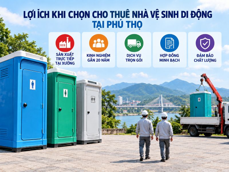 CNC Thành Đạt cung cấp dịch vụ cho thuê và bán nhà vệ sinh di động trọn gói, uy tín với gần 20 năm kinh nghiệm.
