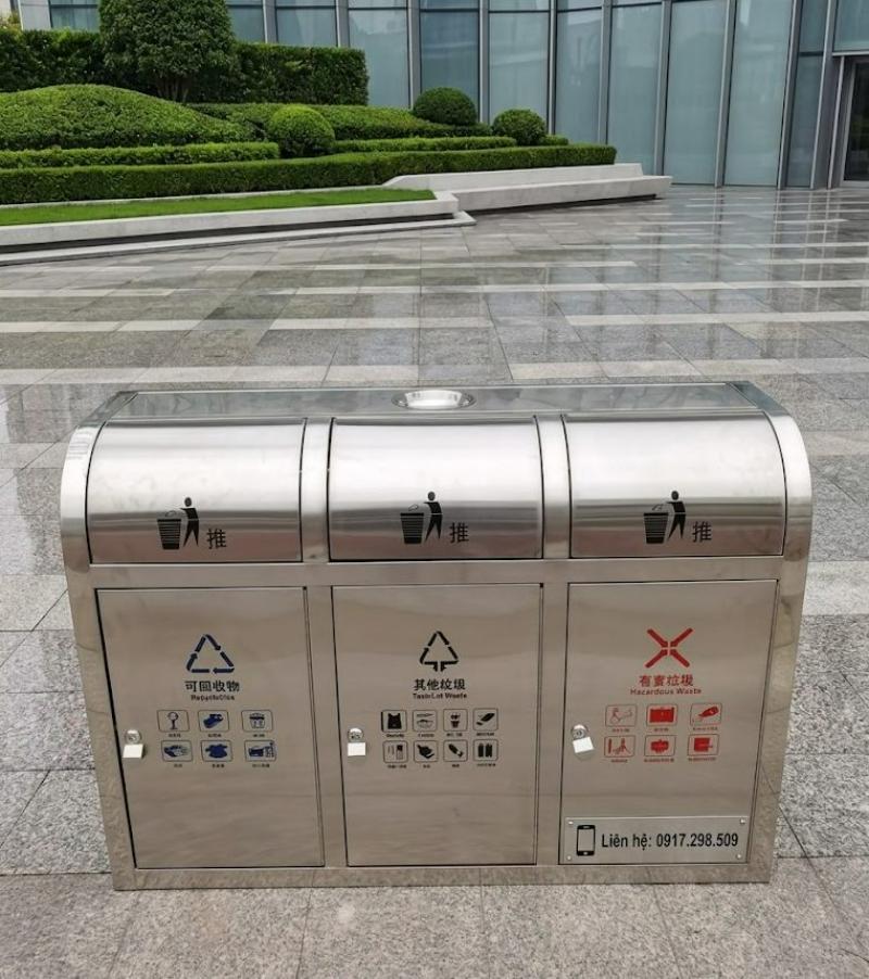 Thùng rác inox nhiều ngăn