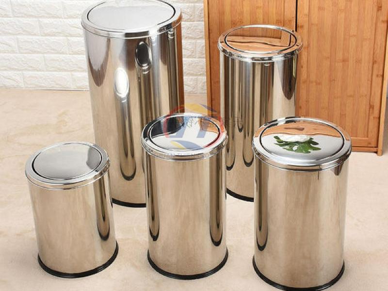 Các mẫu thùng rác inox tròn đa dạng kiểu nắp cho nhiều không gian sử dụng