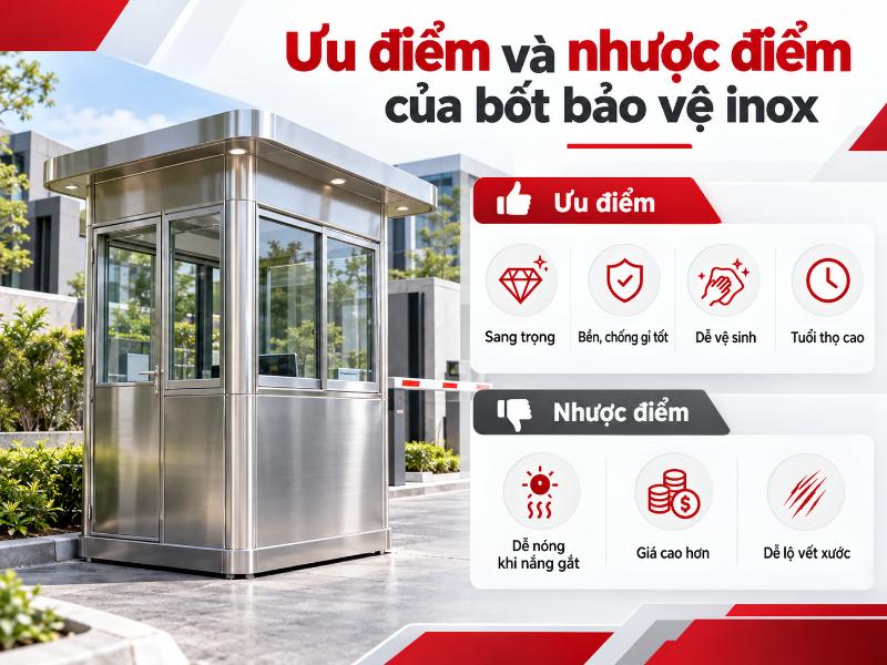 Bên cạnh sự bền bỉ và tính thẩm mỹ, bốt bảo vệ inox cần được chú ý về giải pháp cách nhiệt khi đặt ngoài trời.