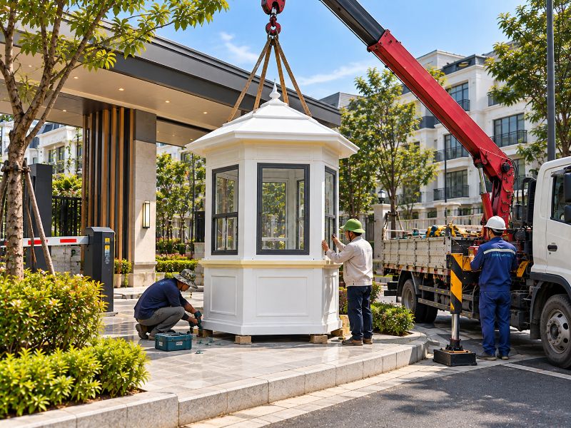 Chốt Gác Bảo Vệ Hình Lục Giác: Báo Giá Từ 20 Triệu 15 Thi công và lắp đặt chốt gác bảo vệ lục giác tại khu đô thị Park Vista