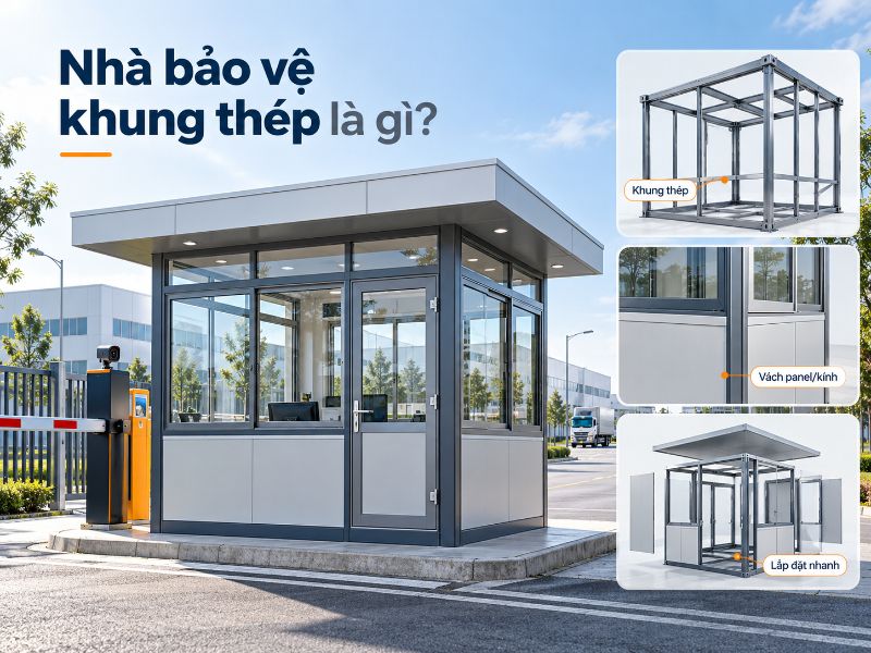 Nhà bảo vệ khung thép là giải pháp thi công nhanh chóng, linh hoạt và tiết kiệm chi phí cho các công trình.