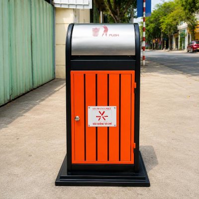 Thùng rác sơn tĩnh điện 1 ngăn thiết kế chắc chắn và tiện dụng
