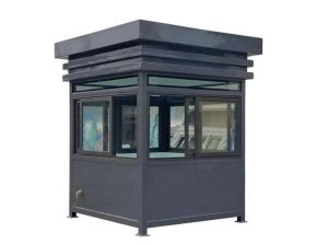 Bốt bảo vệ Hà Nam thiết kế khung thép hiện đại, cửa kính rộng giúp tăng khả năng quan sát