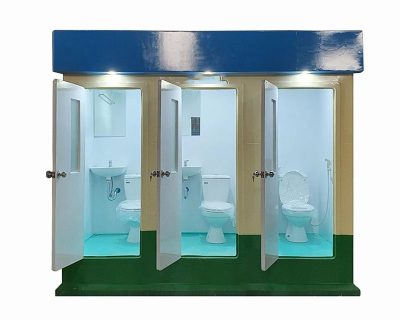 Nhà vệ sinh công cộng inox 3 buồng độ bền cao, chống ăn mòn