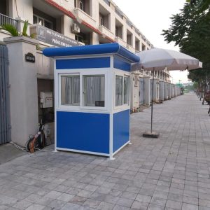 Mẫu bốt bảo vệ tây ninh màu xanh trắng, lắp đặt gọn tại khu dân cư và cổng ra vào